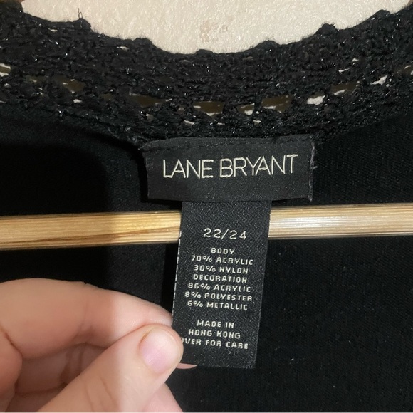 Lane Bryant Lace Trim Cardigan in Black - Picture 2 of 4